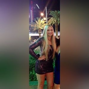 Sequin purple bodycon dress